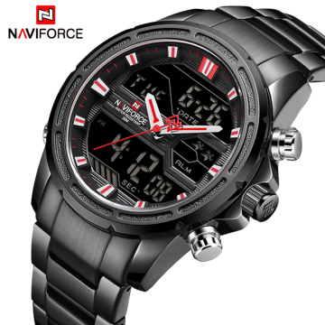 Top Luxury Brand NAVIFORCE Men Military Sport Watch Men Stainless Quartz Watches LED Digital Analog Male Clock Relogio Masculino