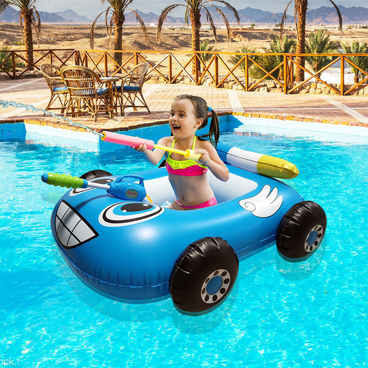 Inflatable car float with water gun children floaties