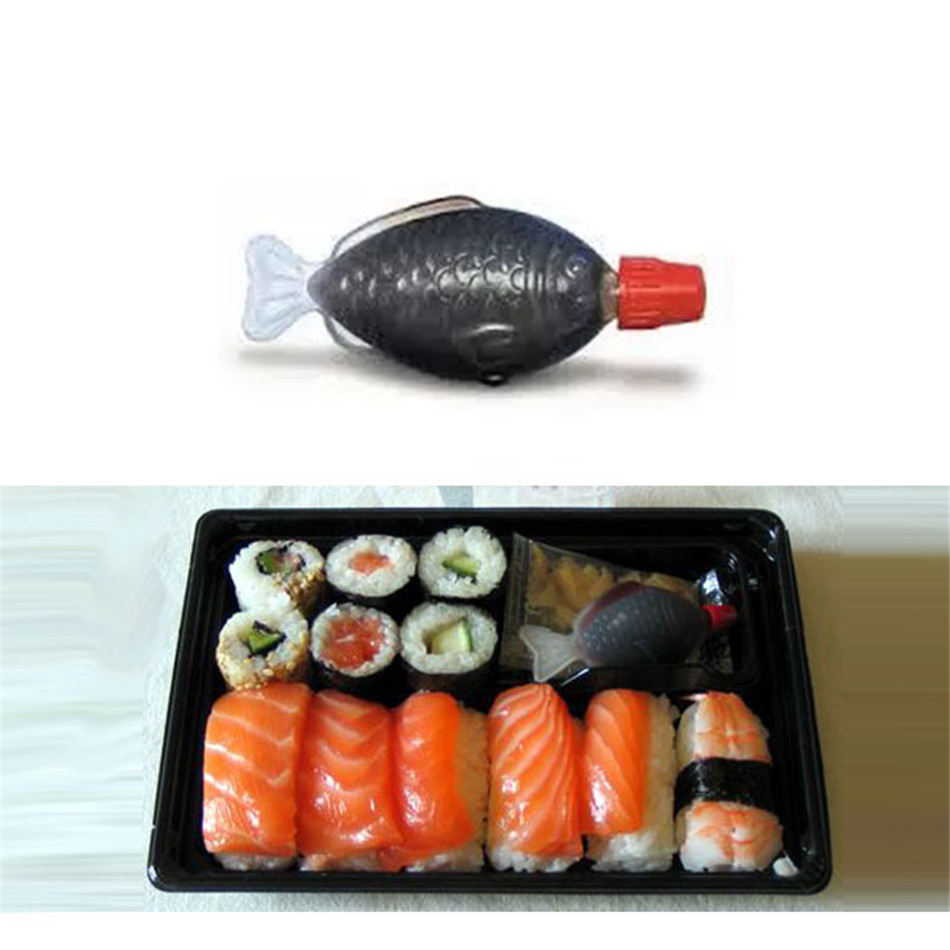 VOGVIGO 200Pcs 4ml Sushi Tools Fish-Shaped Soy Sauce Bottles Vinegar Bottles Disposable Sauce Bottles Rice Balls Sashimi Tools
