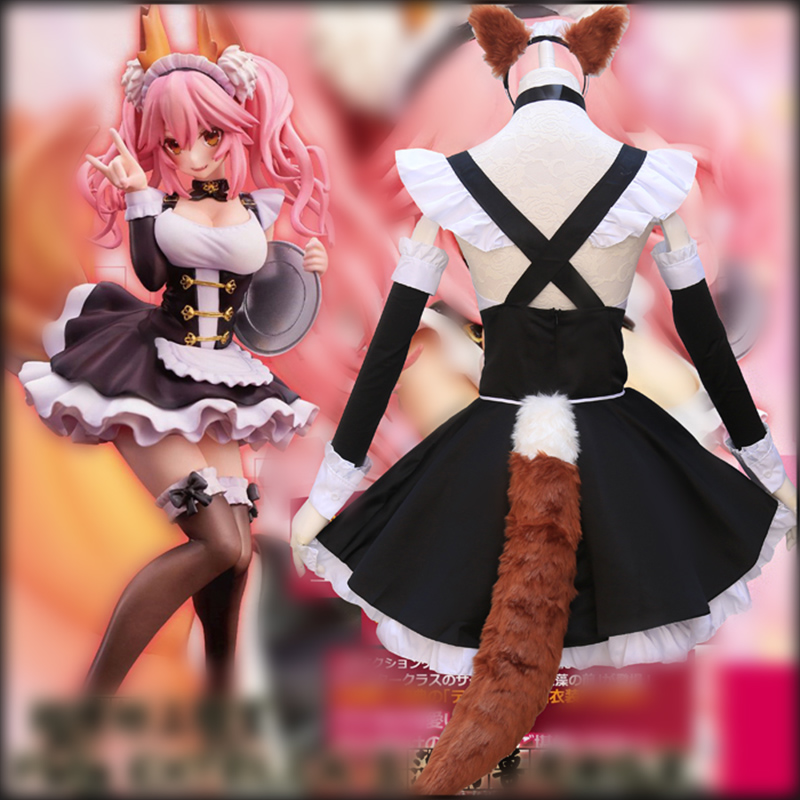 Fate Tomamo No Mae Costumes Cosplay Lolita Maid Dress for Girls Woman Waitress Maid Party Stage Costumes