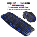 J60 colorful backlight LED Breathing Backlight RU/US Gaming Keyboard Mouse Combos USB Wired Full Key PC laptop Mouse Keyboard