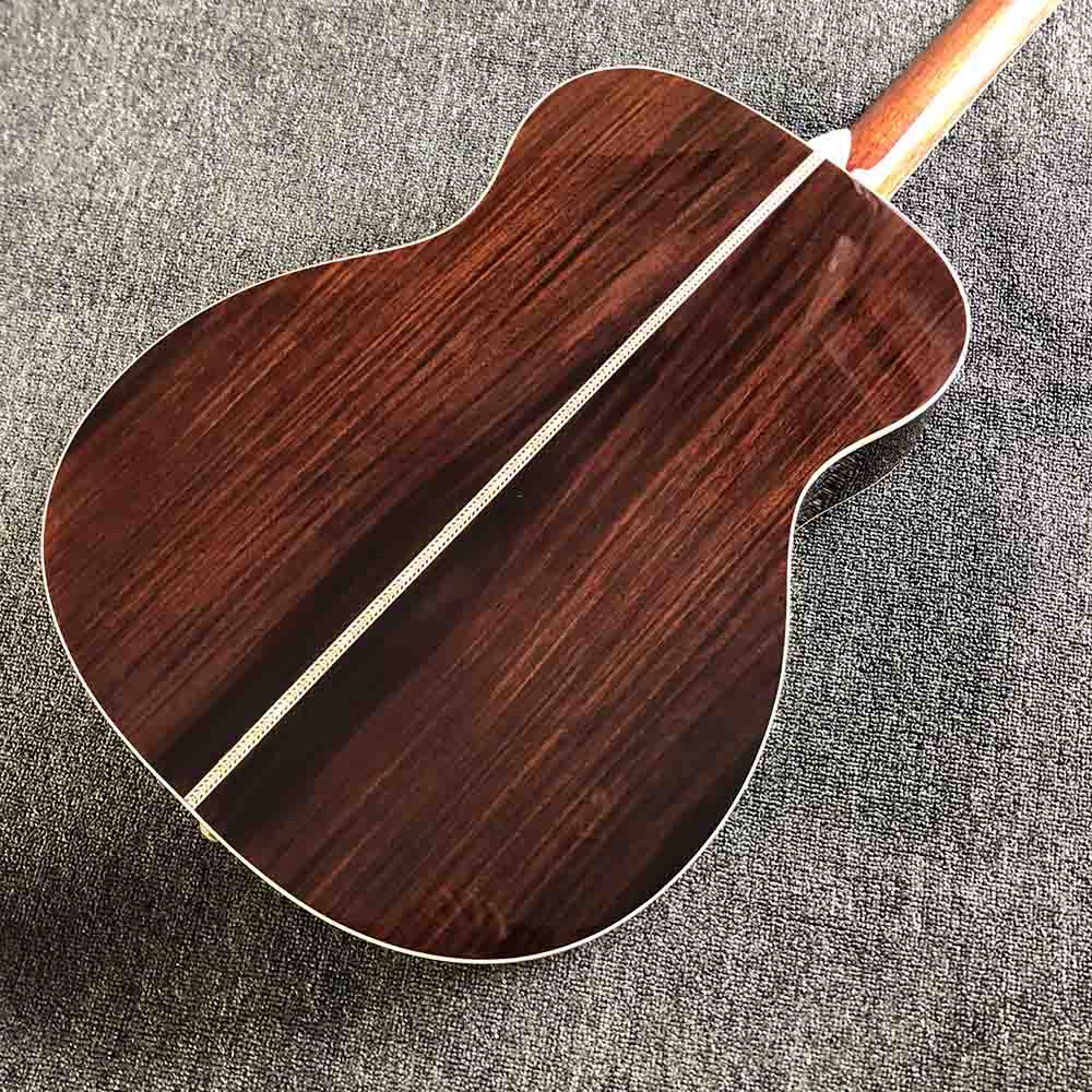 Custom Grand Solid Cedar Top 40 Inch 42c OM Style Acoustic Electric Guitar Bone Nut and Bridge Pins 43MM