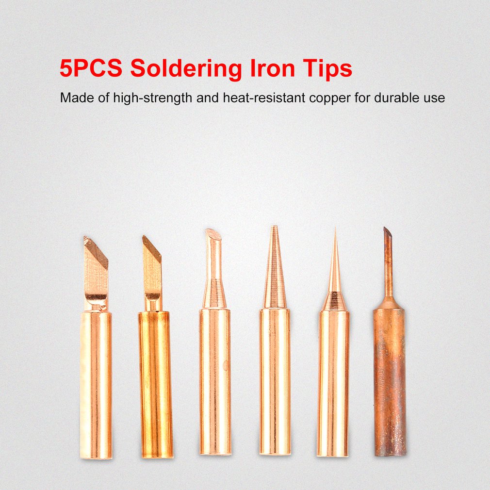 6pcs/Lot Copper Solder Iron Tip 900M-T Lead Free Soldering Welding Tools Set 6 Shapes Tips Dropship Freeshiping