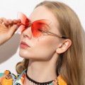 2020 Butterfly Rimless Sunglasses Women Ocean Lens Sun Glasses Oversize Fashion Metal Shades Sunglasses UV400 Glasses Oculos