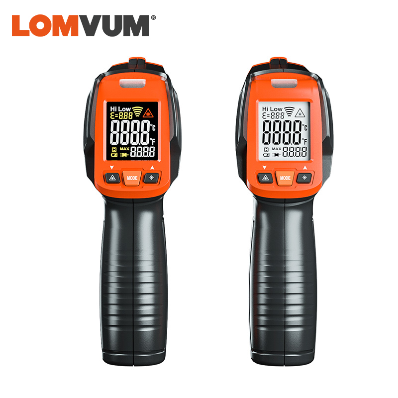 LOMVUM Digital Infrared Thermometer Non Contact Temperature Gun Laser Handheld IR Temp Gun Colorful LCD Display 50-580C Alarm
