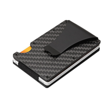 New Fashion Slim Carbon Fiber Credit Card Holder RFID Non-scan Metal Wallet Purse Male ID Card Holder Organizer 1PC