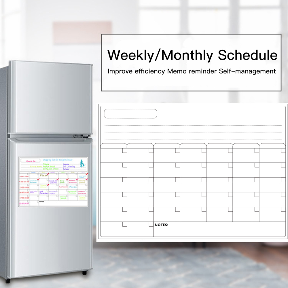 Magnetic Dry Erase Board Calendar Whiteboard Refrigerator Stickers Kitchen Fridge White Board for Schedule Daily Planner List