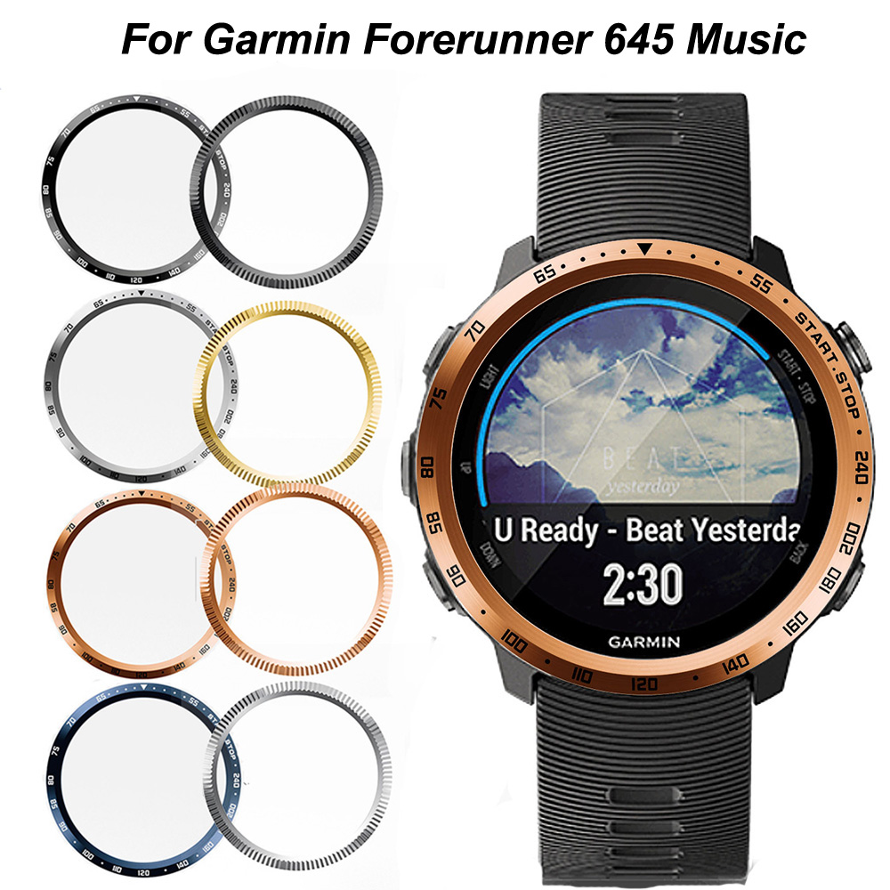 Bezel Ring Styling Frame Case Protection Metal Cover For Garmin Forerunner 645 music Smart Watch Anti Scratch Adhesive Covers
