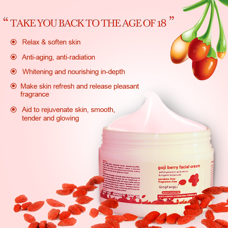 QingFangLi Goji Cream Wolfberry Night Cream for Face Anti-wrinkle Face Cream Tightening Goji Berries Youth Luminesce
