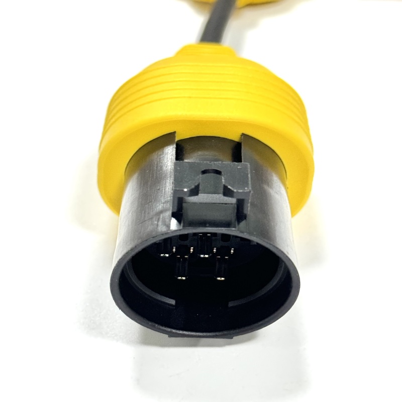 OBDII 16Pin Female to 7Pin Male Bobcat Construction Equipment Diagnostic Adapter Cable Length 260mm