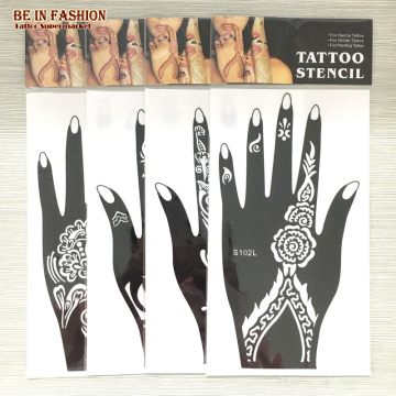 4pcs/lot Henna Tattoo Stencil Glitter Template airbrush Temporary Indian Tattoos Stencils for Painting professional Kit sheets
