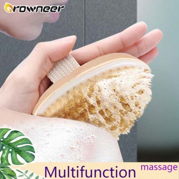 Natural Bristle Bath Brush Oval Exfoliating Body Massage Brush Soft SPA Skin Care Rich Foaming Remove Oil Cutin Shower Scrubber