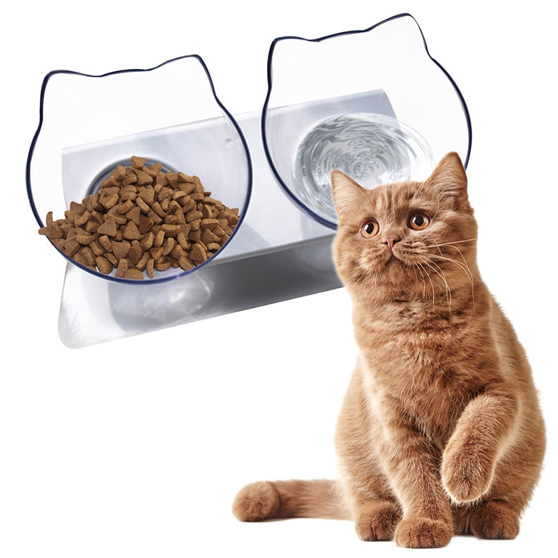 Non-Slip Pet Double Bowl Cervical Protection Pets Water Food Pot for Cats Dog Pet Supplies Dogs Animals Feeding Supplies Handy