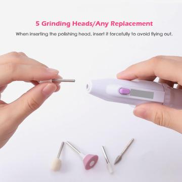 5 In 1 Mini Nail Polisher Grinder Pro Electric Nail Machine Kit Manicure Drill File Grinder Grooming Kit Callus Remover Set