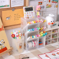 MINKYS Kawaii 4 Gird Desktop Organizer Pen Holder Free Sticker Desk Makeups Pencil Storage Stand Box School Office Stationery
