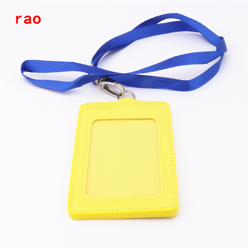 Luxury quality 610 PU Leather material double card sleeve sets ID Badge Case Clear Bank Credit Card Badge Holder Accessories