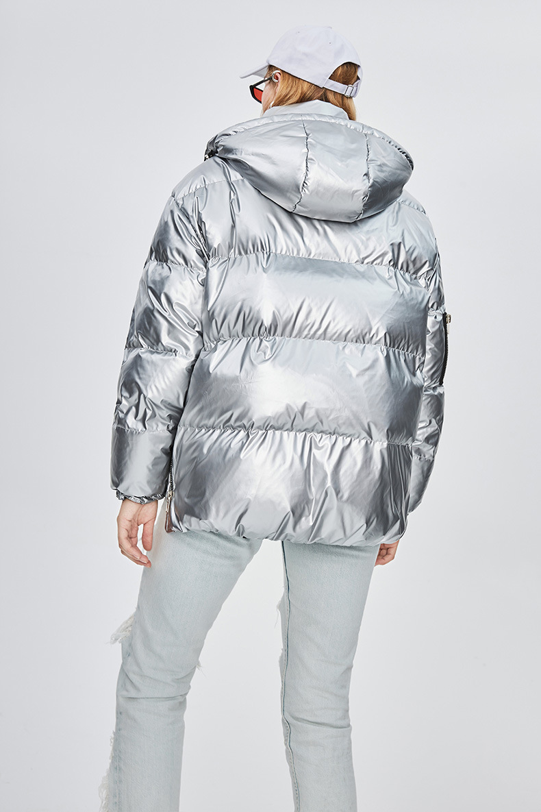 Loose Sliver Hoodie Puff Jacket