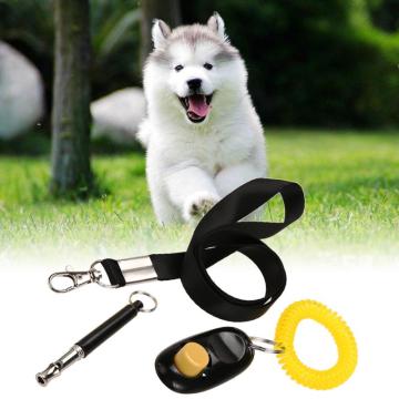 3 in 1 Ultrasonic Dog Whistle Training Collar Whistle+Pet Training Clicker+Free Lanyard Set Pet Dog Trainings Supplies