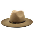 2-color gradient New Wide Brim wool Fedora Hat For Women Wool Felt Hats For Men Fall Winter Panama Gamble Jazz Cap