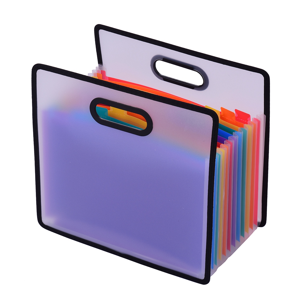 Accordion Expanding File Folder A4 Paper Filing Cabinet 12 Pockets Rainbow Coloured Portable Receipt Organizer With File Guide