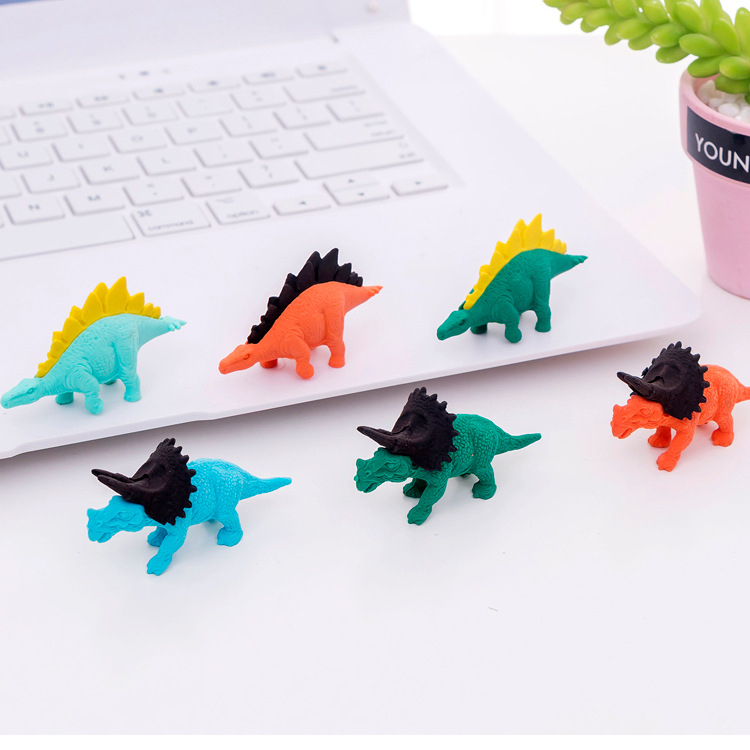 1Pcs Cute Kawaii Pencil Cartoon Dinosaur Rubber Eraser Kids Novelty School Office Stationery Supply Pretty Sweet Lovely Animal