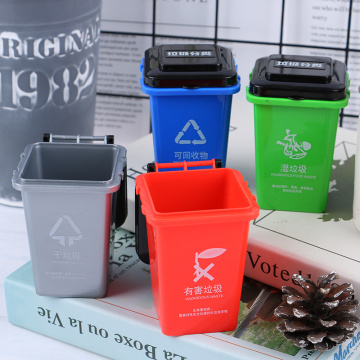 Simulation 1:6 1:12 Dollhouse Mini Trash Can Toy Garbage Truck Cans Curbside Vehicle Bin Toys Kid Simulation Furniture Toy Gift