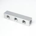 1/4" BSP 20*20mm 3 Way 6 Port Pneumatic Solid Aluminum Quick Connector Manifold Block Splitter Hose Plug Socket Base