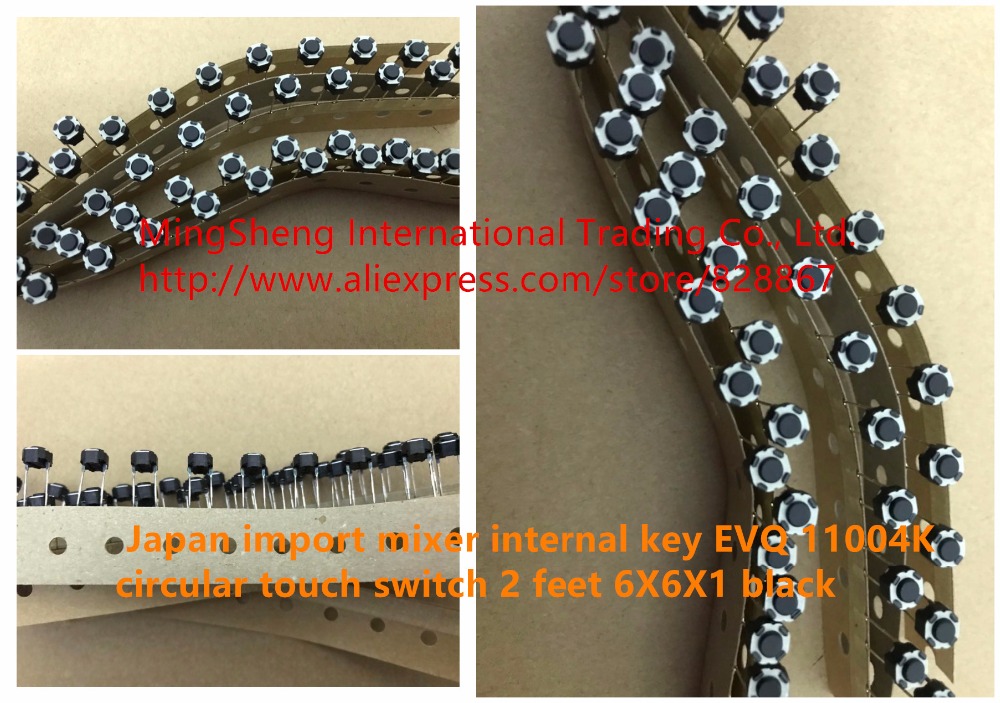 Original new 100% mixer internal key EVQ 11004K circular touch switch 2 feet 6X6X1 black