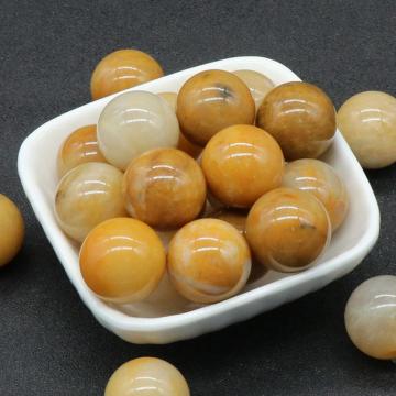 20MM Yellw Jade Chakra Balls for Stress Relief Meditation Balancing Home Decoration Bulks Crystal Spheres Polished