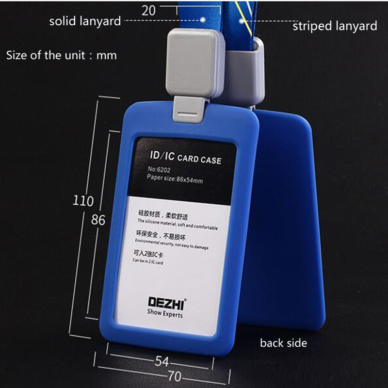 DEZHI-Retractable Lanyard with Silica Gel Material ID Badge Holders Accessories Bank Credit Card Badge Holder