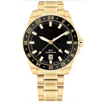 TM1792133 Men Blue Sunray Dial Quartz Watch, Stainless Steel Bracelet Two‑Tone Bezel Preppy Sport Wrist Watch OEM Wholesale