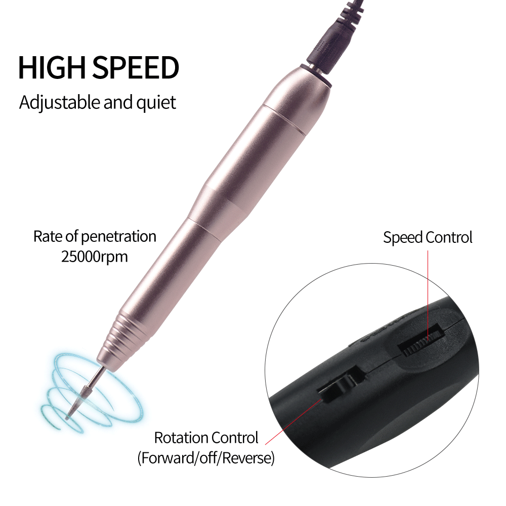 Electric Nail Drill Manicure Machine with Forward/Reverse Rotate Apparatus for Milling Cutter Manicure Pedicure Nail File Tools