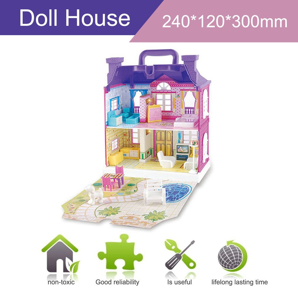 New DIY Doll House With Furniture Miniature House Luxury Simulation Dollhouse Assembling Toys For Kids Children Birthday Gifts