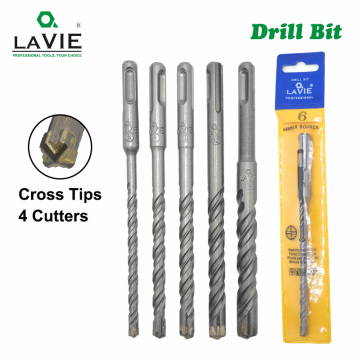 5pcs Electric Hammer SDS Plus Drill Bit Set Cross Tips 4 Cutters 160mm for Concrete Wall Brick Block Masonry Drilling Bits 6mm