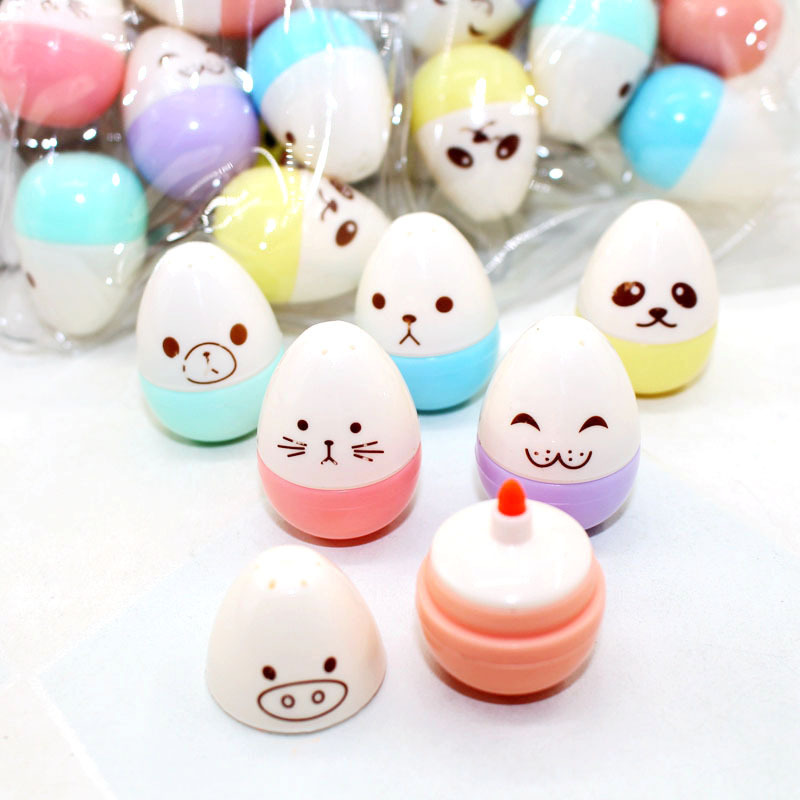 6 Pcs Mini Smile Egg Candy Banana Highlighter Pens Marker Pen Cute Stationery Material Escolar Papelaria Writing School Supplies