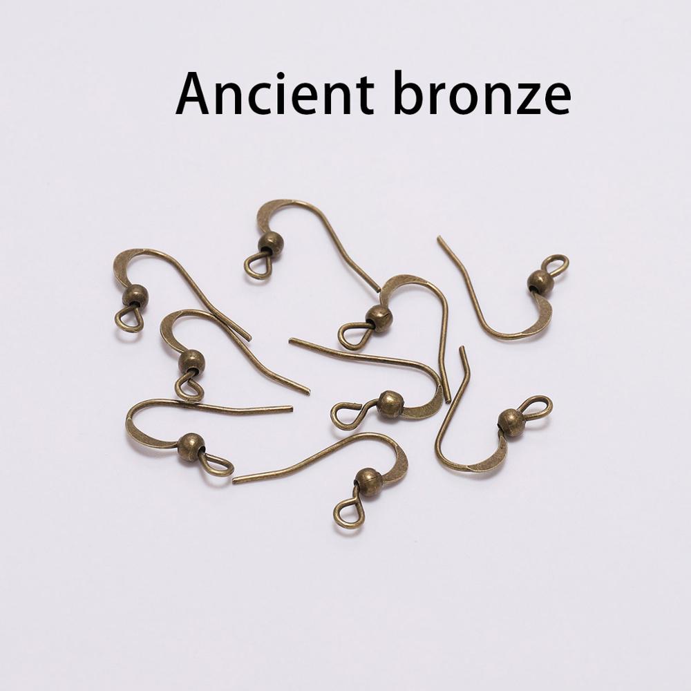 100Pcs 19*18mm Earring Components Hooks Twist Gold Bronze Ear Hook Clasps Earring Wires Findings For DIY Jewelry Making