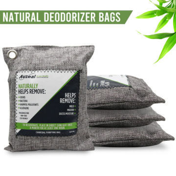 4 Packs Air Purifying Bags Nature Fresh Charcoal Bamboo Air Purifying Bag Mold Purifier Charcoal non-woven Fabric for Home Car