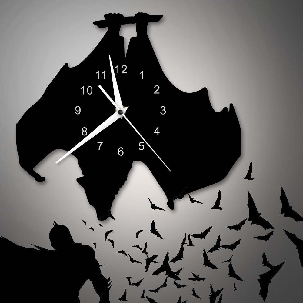 The Largest Bats In The World Wall Clock Flying Fox Fruit Bats Wall Watch Home Decor Pteropus Modern Wall Clock Bat Lover Gift