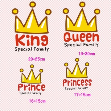 Fashion Crown Letters King Iron on Patches For DIY Heat Transfer Clothes T-shirt Thermal transfer stickers Decoration Printing