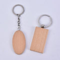 1Pcs Zinc Alloy + Wood Blank Round Rectangle Wooden Key Chain DIY Wood Keychains Key Tags Promotional Gifts