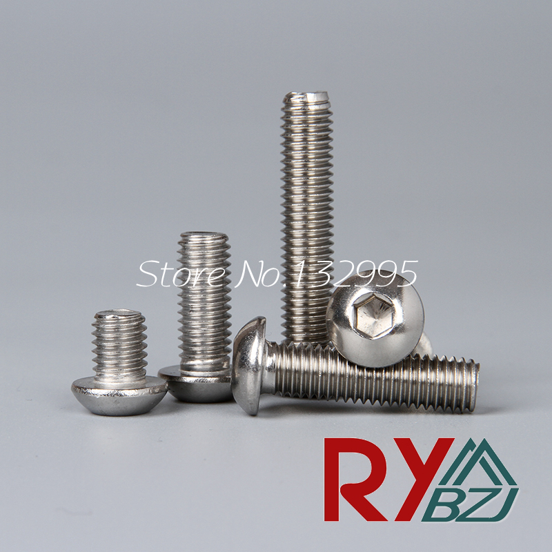 2#-56,4#-40,6#-32,8#-32,10#-24,10#-32,1/4-20*L Stainless Steel A2 Hex socket button head cap screw ANSIB18.6.3BT