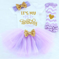 My Little Girl Baby Clothing Sets 1 Year Toddler Tutu First Birthday Cake Smash Outfits Infant Christening Suits For 12 Months