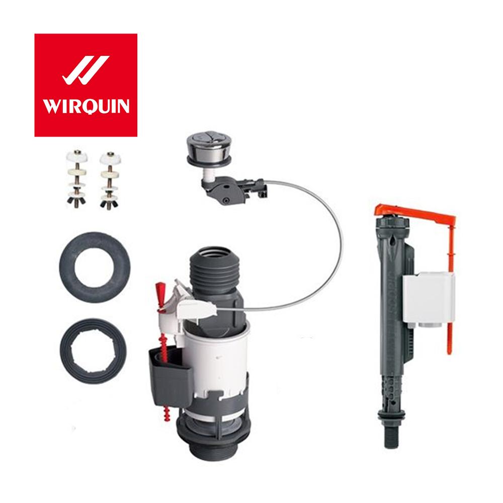 Wirquin 2-1.5" Dual Flush Valve with Chrome Plated Flush Button Operated and Fill Valve 14010402