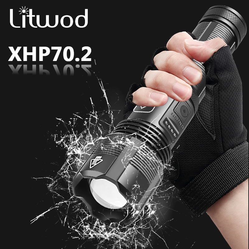 High Quality XHP70.2 Tactical Hunting Led Flashlight Power by 18650 AAA Battery Usb Rechargeable Torch Zoomable XHP50.2 Lantern