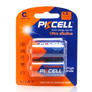 2cells/card PKCELL 1.5V C Size LR14 AM2 Alkaline Battery Primary Batteries