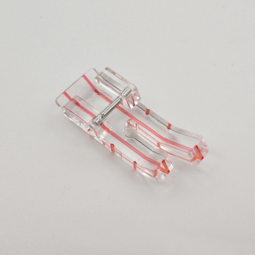 1Pcs Top Quality Center Line DIY Sewing Foot for Household Multifunction Sewing Machines Plastic Clear Red Line Presser Foot