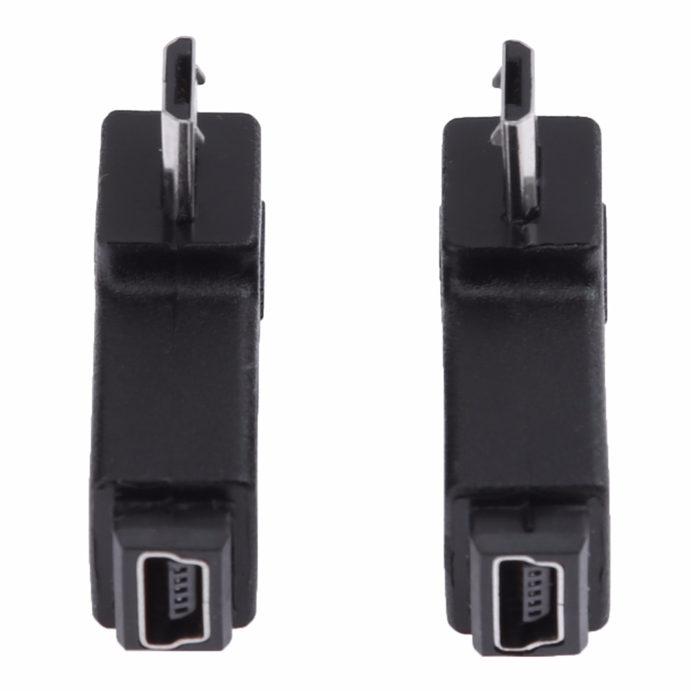 2Pcs/set L Shaped Mini USB Female to Micro USB Male 90 Degree Right Left Angle Adapter Connector Charging Converter