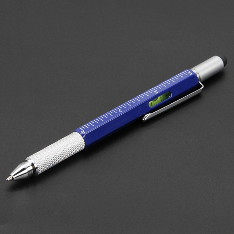 New Arrival 1PCS Pocket 6 in 1 Multi Function Pen with Touch Screen Ruler Level Multi Head Mini Screwdriver Promotion Gifts