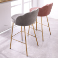 Nordic Bar Stools Light Luxury Modern Minimalist Fabric Soft Bar Chairs High Stool American Restaurant Bar Chair Furniture