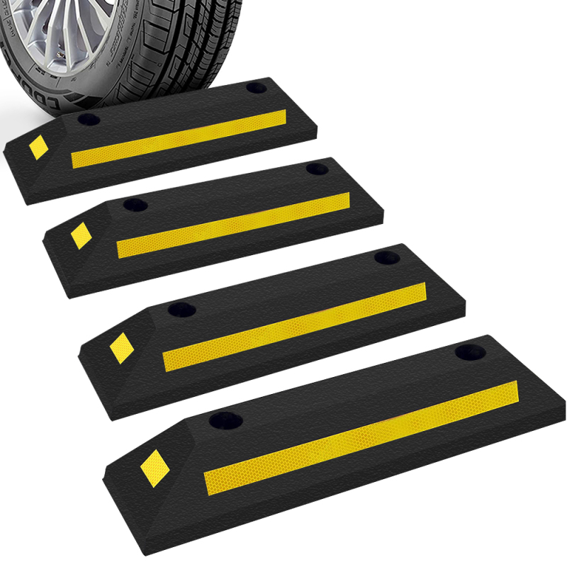 Curb Garage Vehicle Heavy Duty Rubber Parking Lot Driveway Stopper for Car Vans Trucks Tire Wheel Guide Block Protect Bumper